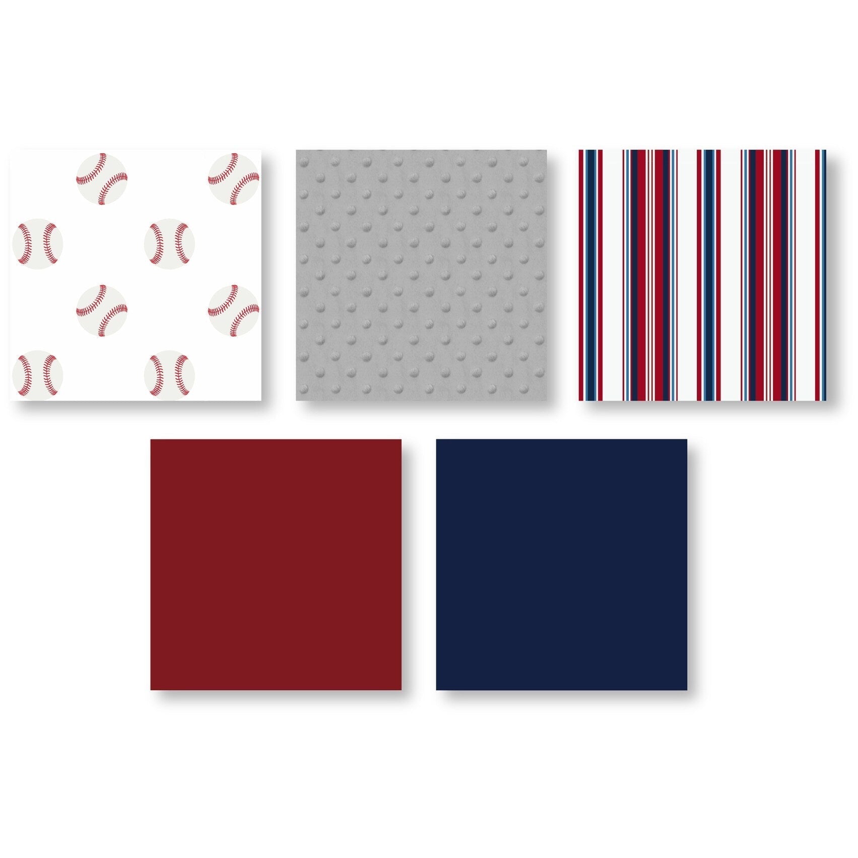Sweet Jojo Designs Red, White and Blue Baseball Patch Sports Collection Boy 3-piece Full / Queen-size Comforter Set