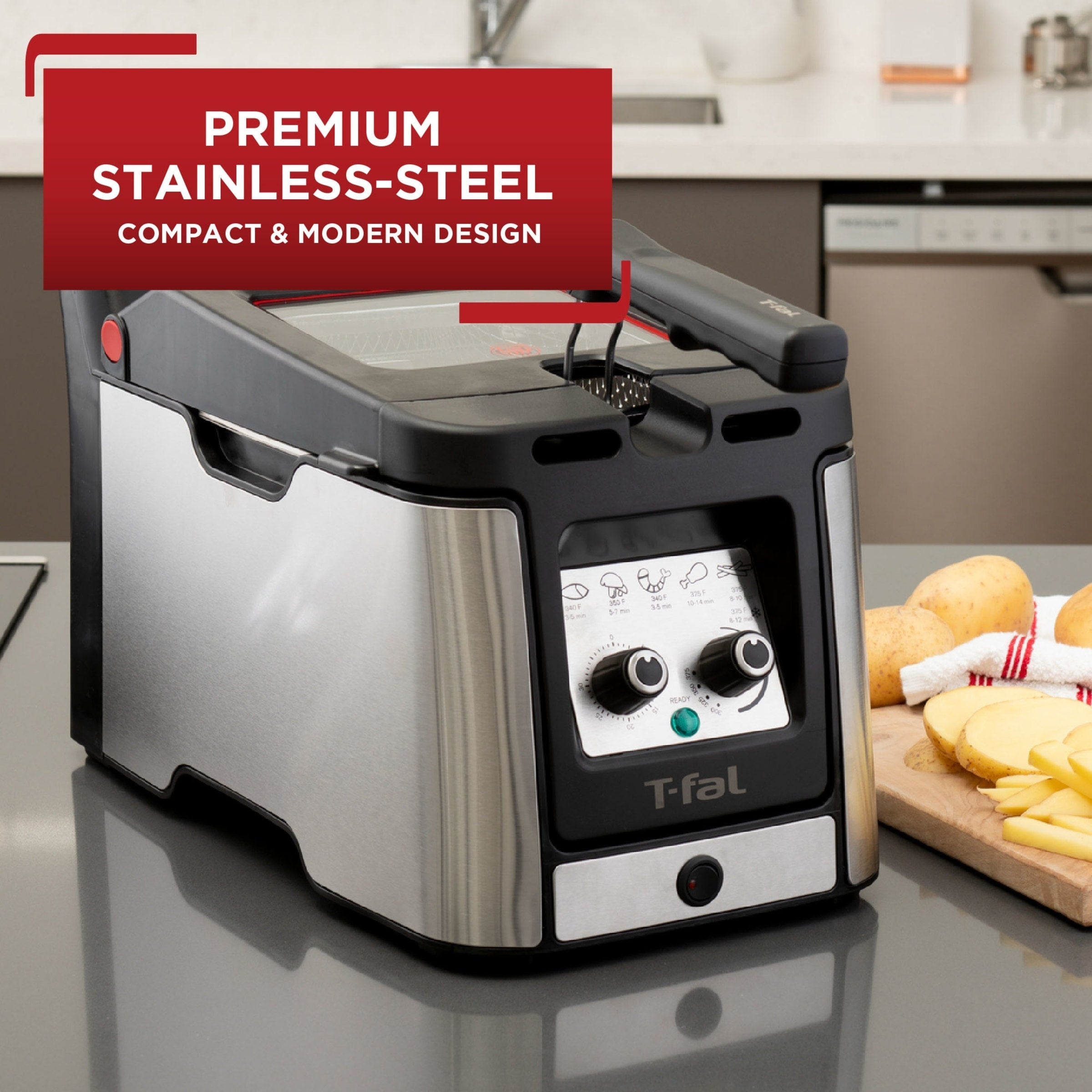 T-fal Advanced Odorless Deep Fryer With Immersion Element, 3.5 L Oil Capacity - 3.5 Liter