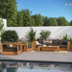 Tahoe Outdoor Patio Acacia Wood 5-Piece Furniture Set