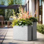 Tall Concrete Rectangle Plant Boxes / Large Indoor and Outdoor Flower Planters