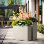Tall Concrete Rectangle Plant Boxes / Large Indoor and Outdoor Flower Planters