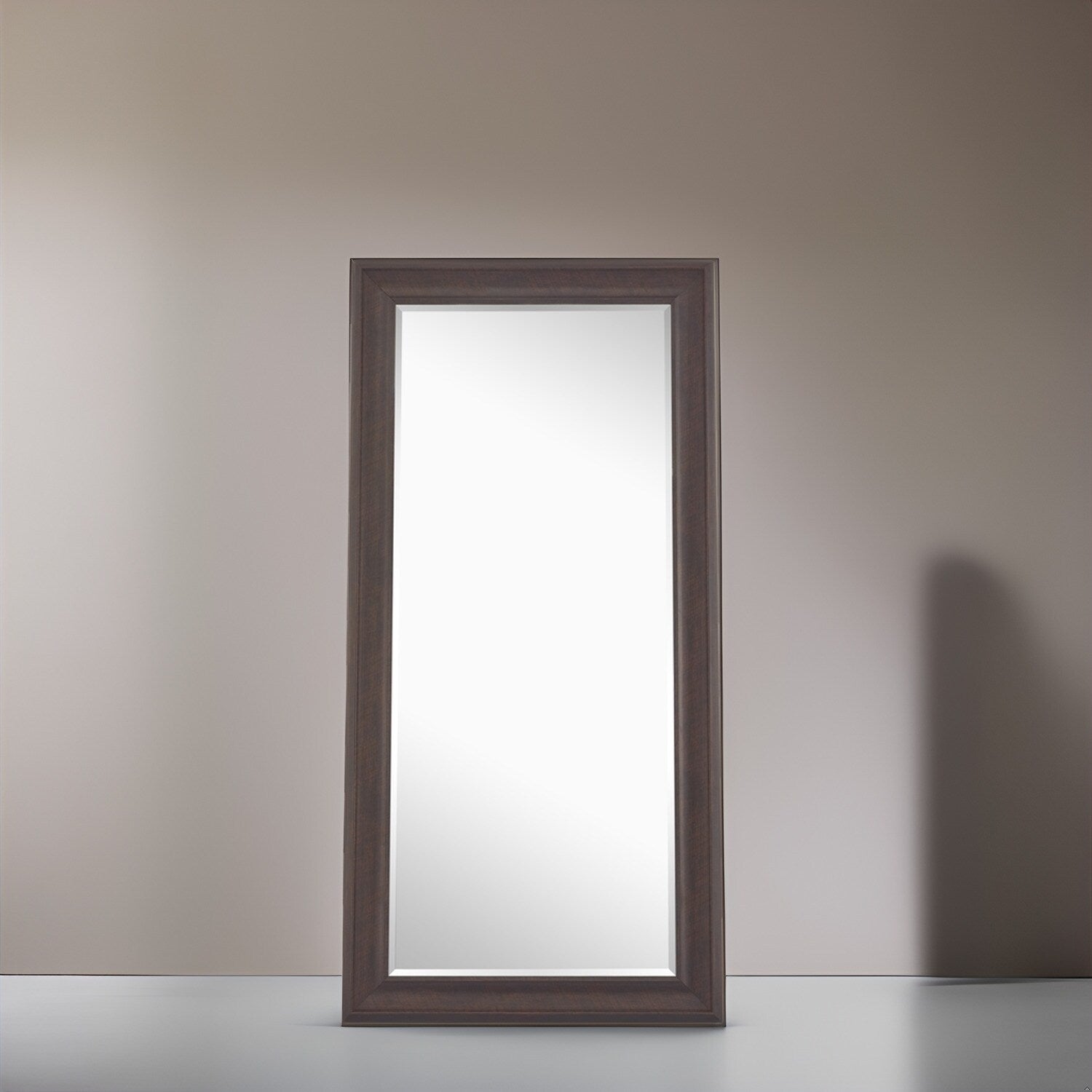Tall Mirror Full Body Oversized Mirror Smooth Faux Wood Frame Rectangle Wall Mounted Hanging Mirror