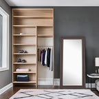 Tall Mirror Full Body Oversized Mirror Smooth Faux Wood Frame Rectangle Wall Mounted Hanging Mirror