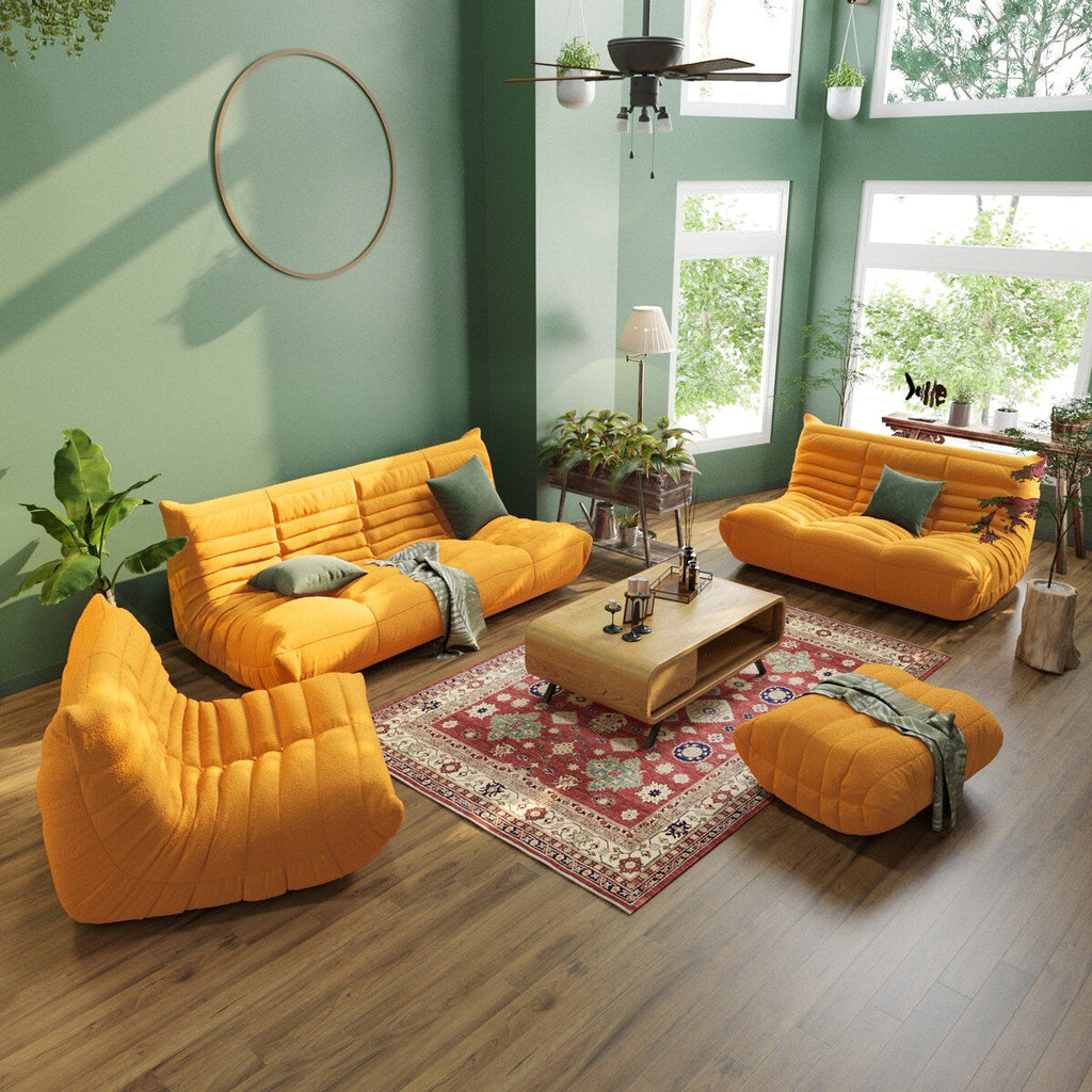 Teddy Velvet Sofa Bean Bag Couch Sets