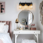 Modern Dimmable Crystal Bathroom Vanity Light Wall Sconces with Crystal Shades
