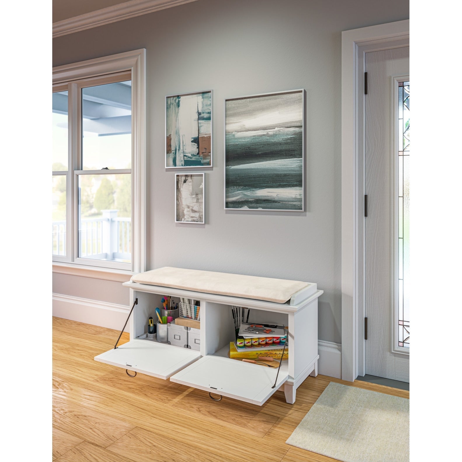 The Gray Barn Old Stone Upholstered Storage Bench
