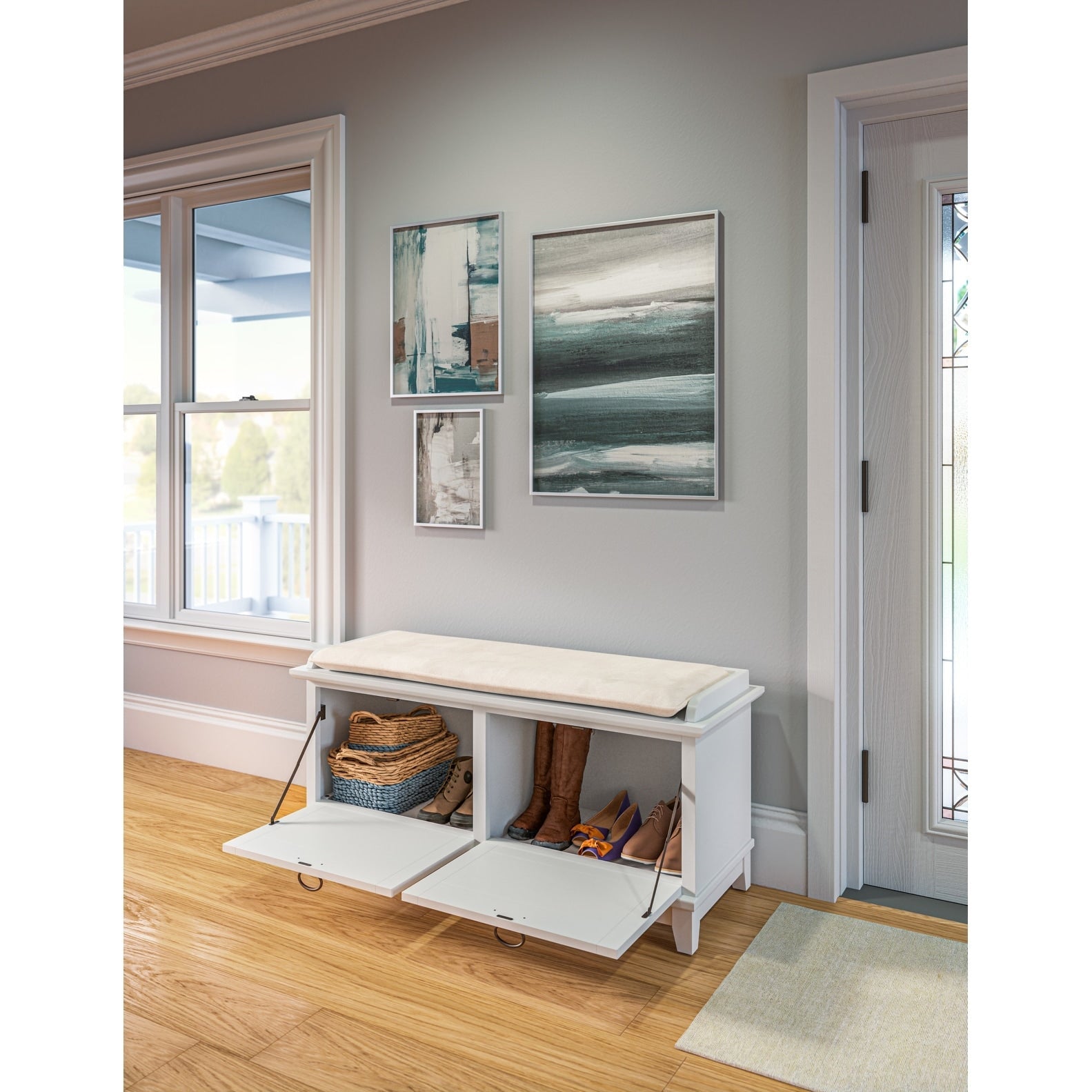 The Gray Barn Old Stone Upholstered Storage Bench