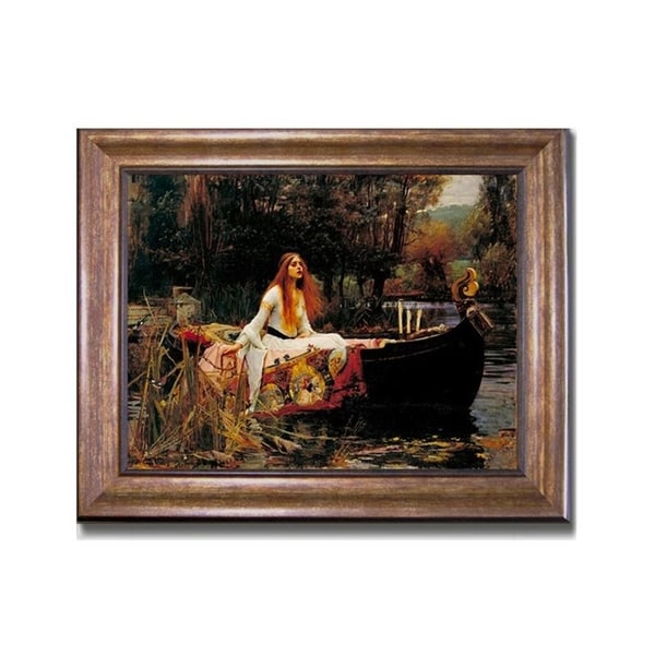 The Lady of Shalott by John Waterhouse Bronze-Gold Framed Canvas Art (22 in x 28 in Framed Size)