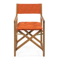 Theo Classic Mid-Century Outdoor Acacia Wood Foldable Diamond-Quilted Back Director Chair with Cushion, (Set of 2) by JONATHAN Y
