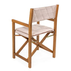 Theo Classic Mid-Century Outdoor Acacia Wood Foldable Diamond-Quilted Back Director Chair with Cushion, (Set of 2) by JONATHAN Y