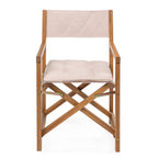 Theo Classic Mid-Century Outdoor Acacia Wood Foldable Diamond-Quilted Back Director Chair with Cushion, (Set of 2) by JONATHAN Y