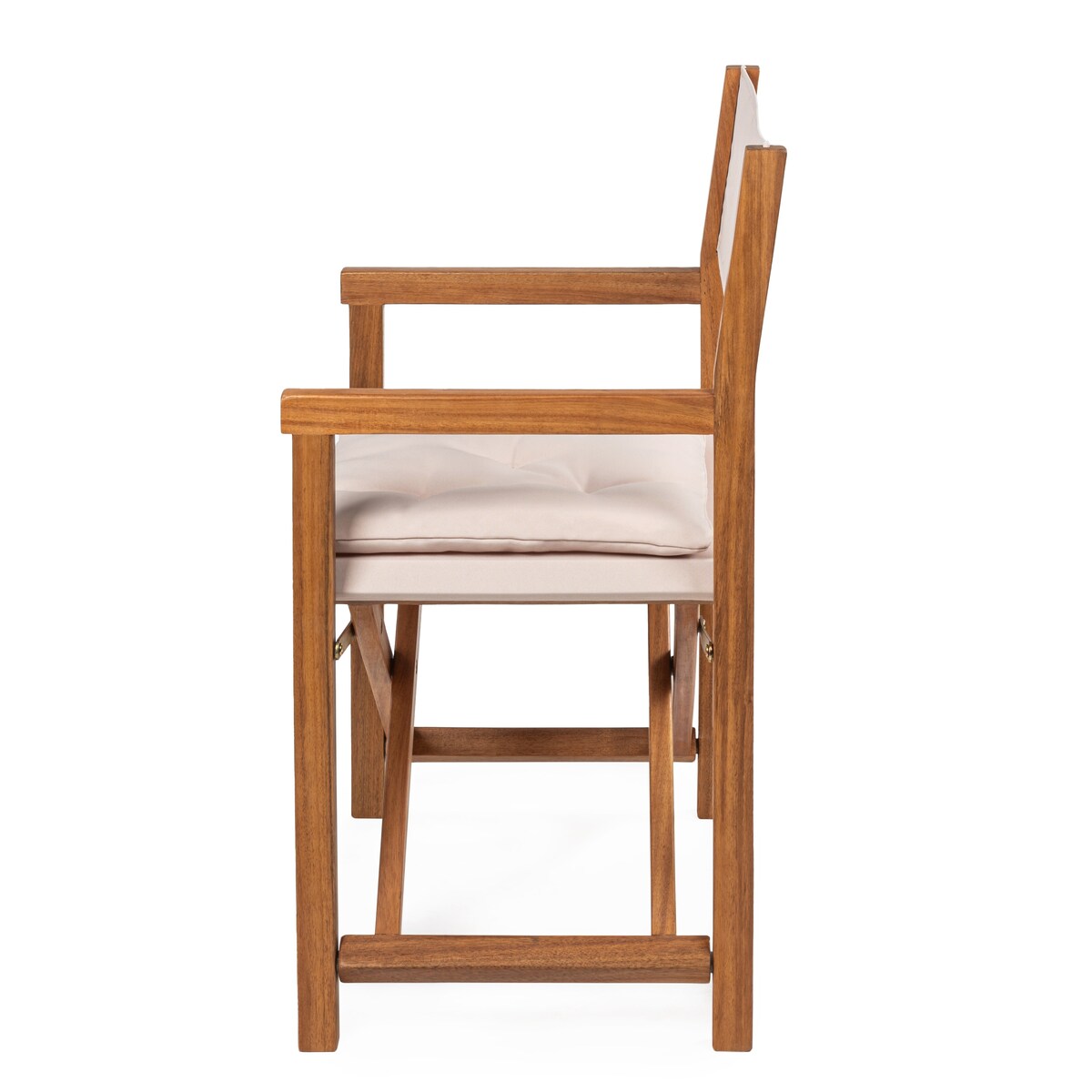 Theo Classic Mid-Century Outdoor Acacia Wood Foldable Diamond-Quilted Back Director Chair with Cushion, (Set of 2) by JONATHAN Y