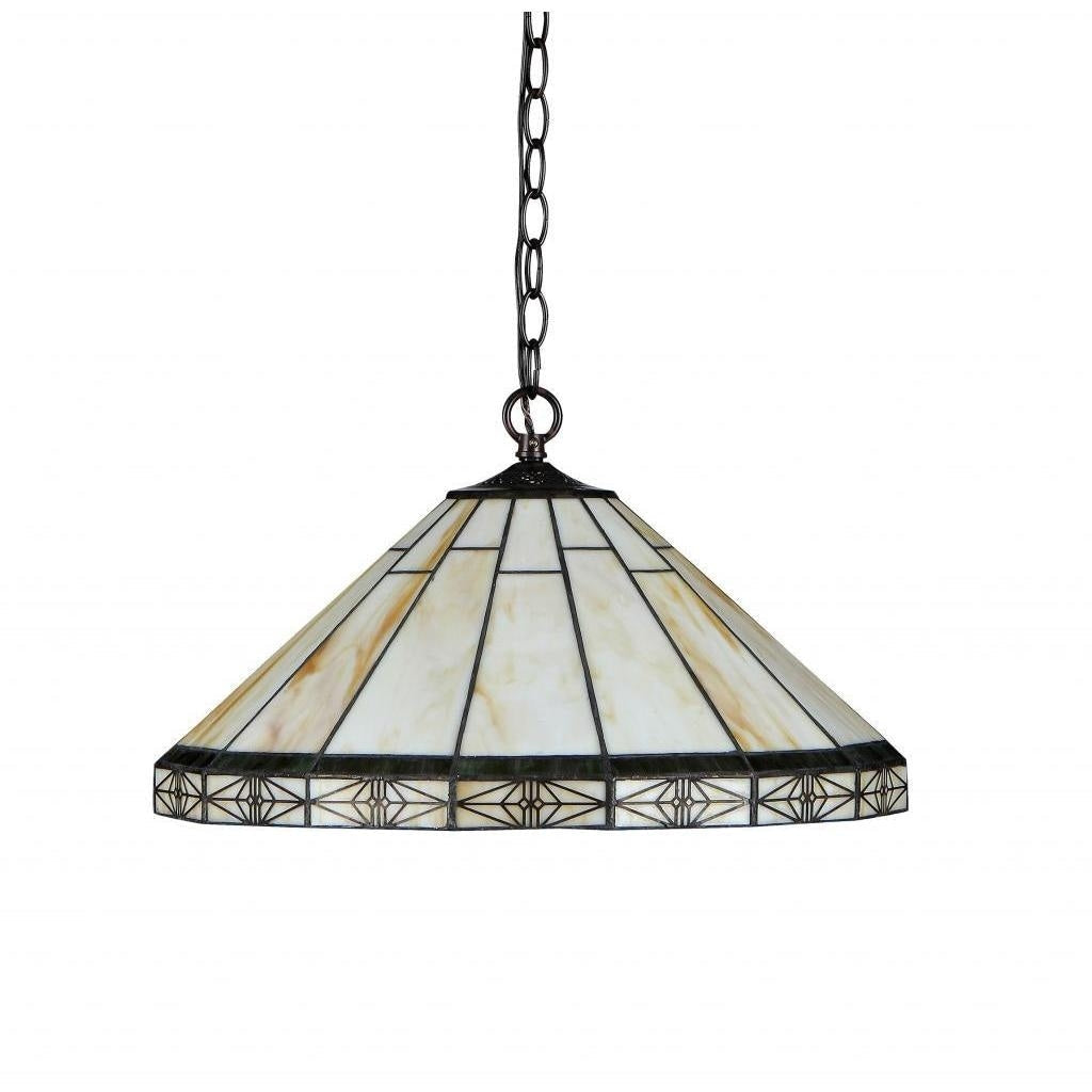 Tiffany Style Mission Design 2-light Bronze Pendant