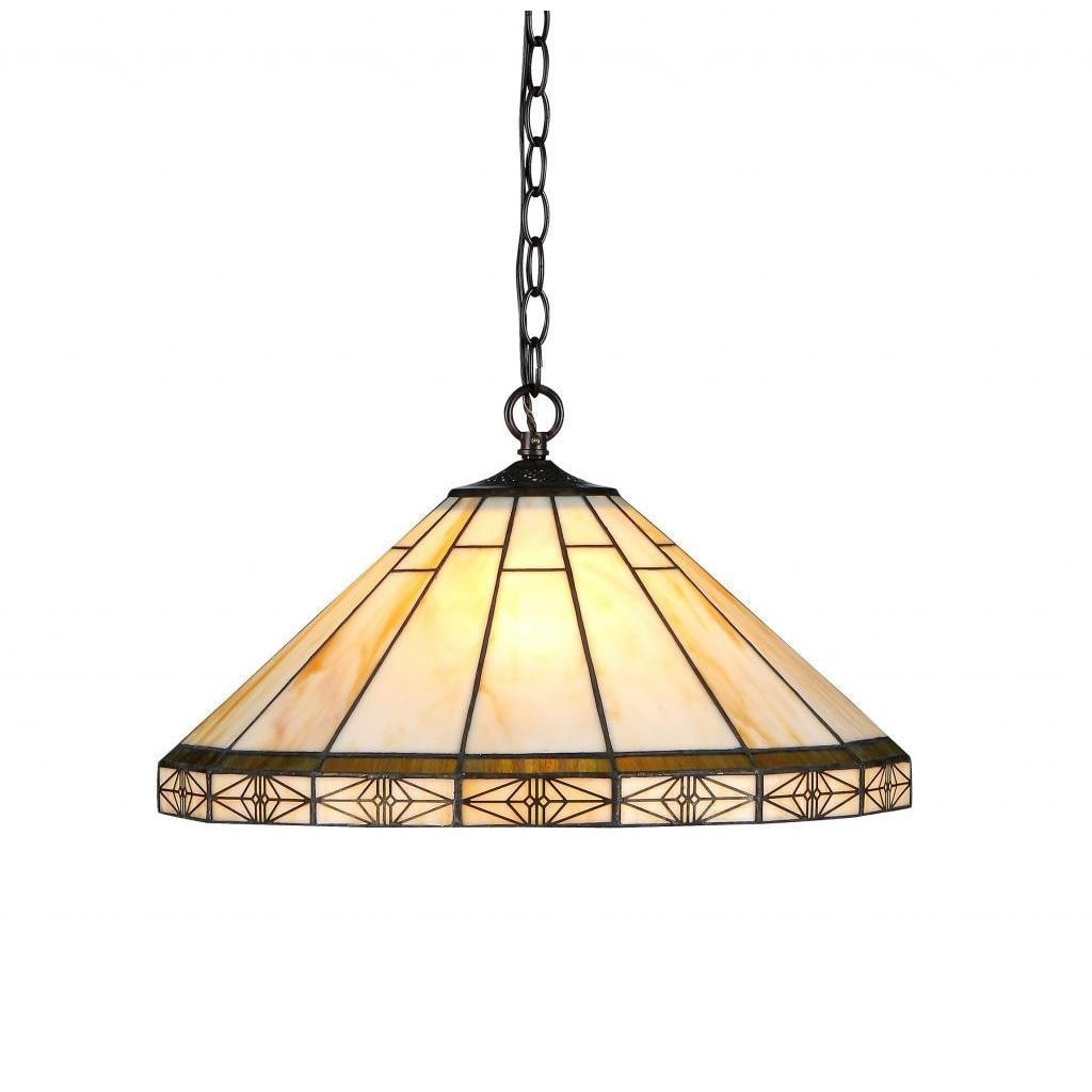 Tiffany Style Mission Design 2-light Bronze Pendant