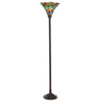 Tiffany-style Dragonfly Torchiere Lamp