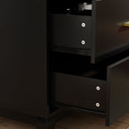 Timechee 6 Drawer 47.2''W Double Dresser Solid Wood Legs Lacquer Chest
