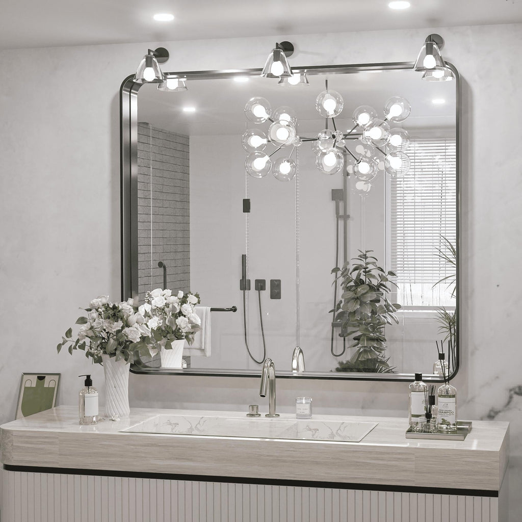 TokeShimi Modern Metal Frame Bathroom Vanity Wall Mirror