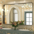 TokeShimi Modern Metal Frame Bathroom Vanity Wall Mirror