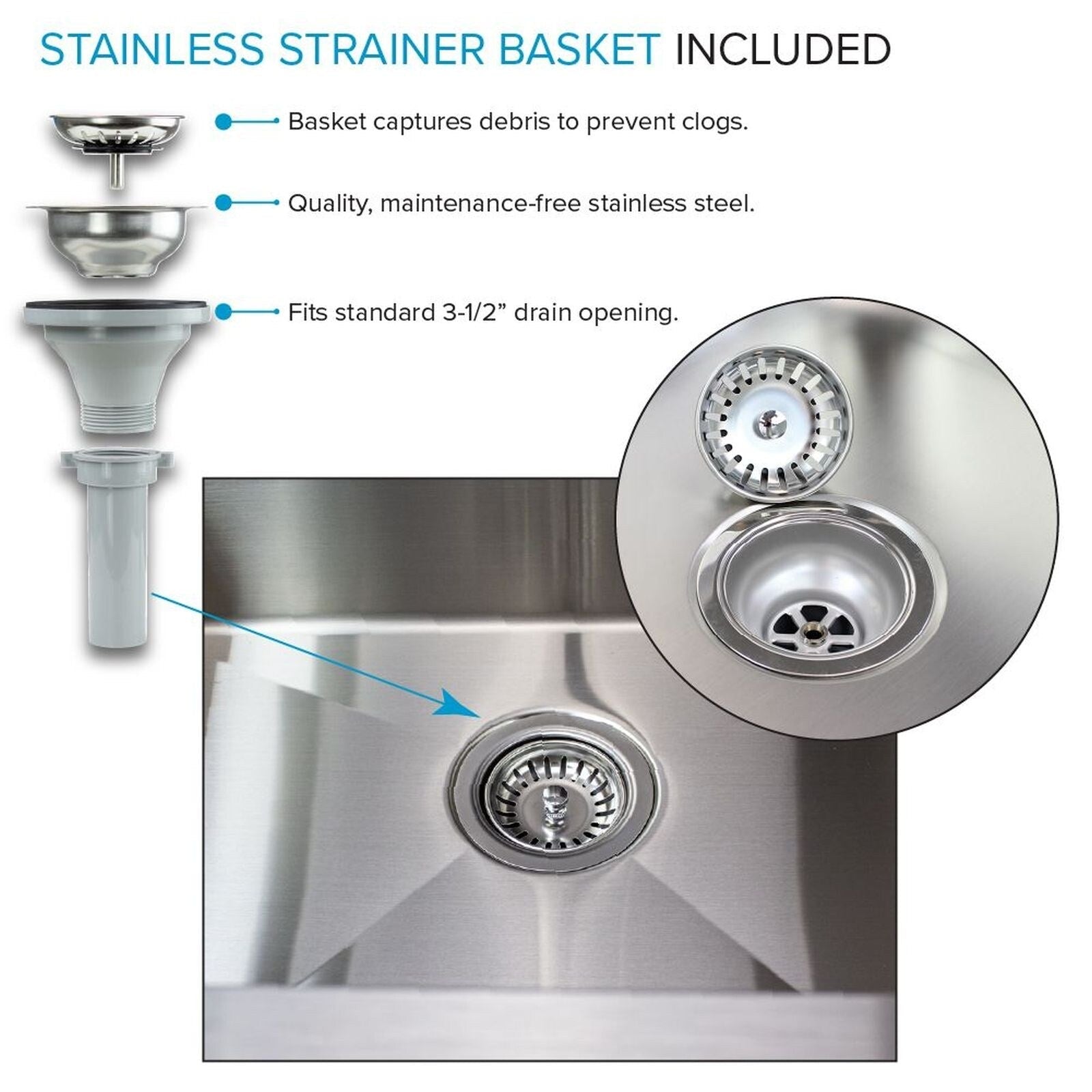 Transolid EWS-2422S 24-in W x 22-in D x 35-in H Stainless Steel Laundry Sink and Wash Stand - 24-in x 22-in