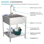 Transolid EWS-2422S 24-in W x 22-in D x 35-in H Stainless Steel Laundry Sink and Wash Stand - 24-in x 22-in