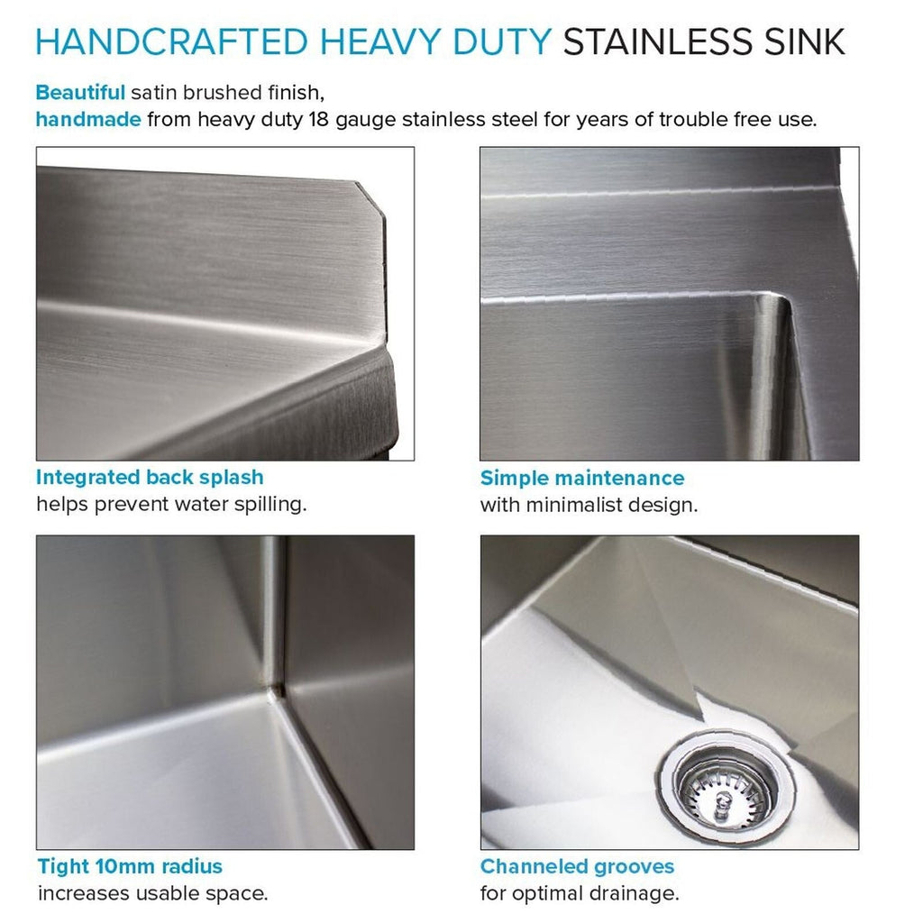 Transolid EWS-2422S 24-in W x 22-in D x 35-in H Stainless Steel Laundry Sink and Wash Stand - 24-in x 22-in