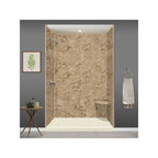 Transolid Studio 14-In X 14-In Solid Surface Wall-Mount Corner Shower Seat - 14.5 x 14.25 x 3