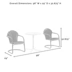 Crosley Tulip 3Pc Outdoor Bistro Set - 98 W x 29 D x 32.88 H