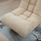 Upholstered Armless Recliner Set with Ottoman and Adjustable Headrest