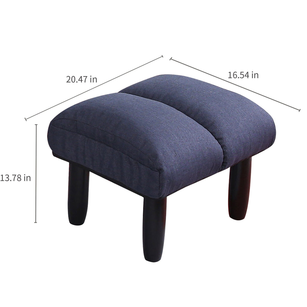 Upholstered Armless Recliner Set with Ottoman and Adjustable Headrest