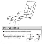 Upholstered Armless Recliner Set with Ottoman and Adjustable Headrest