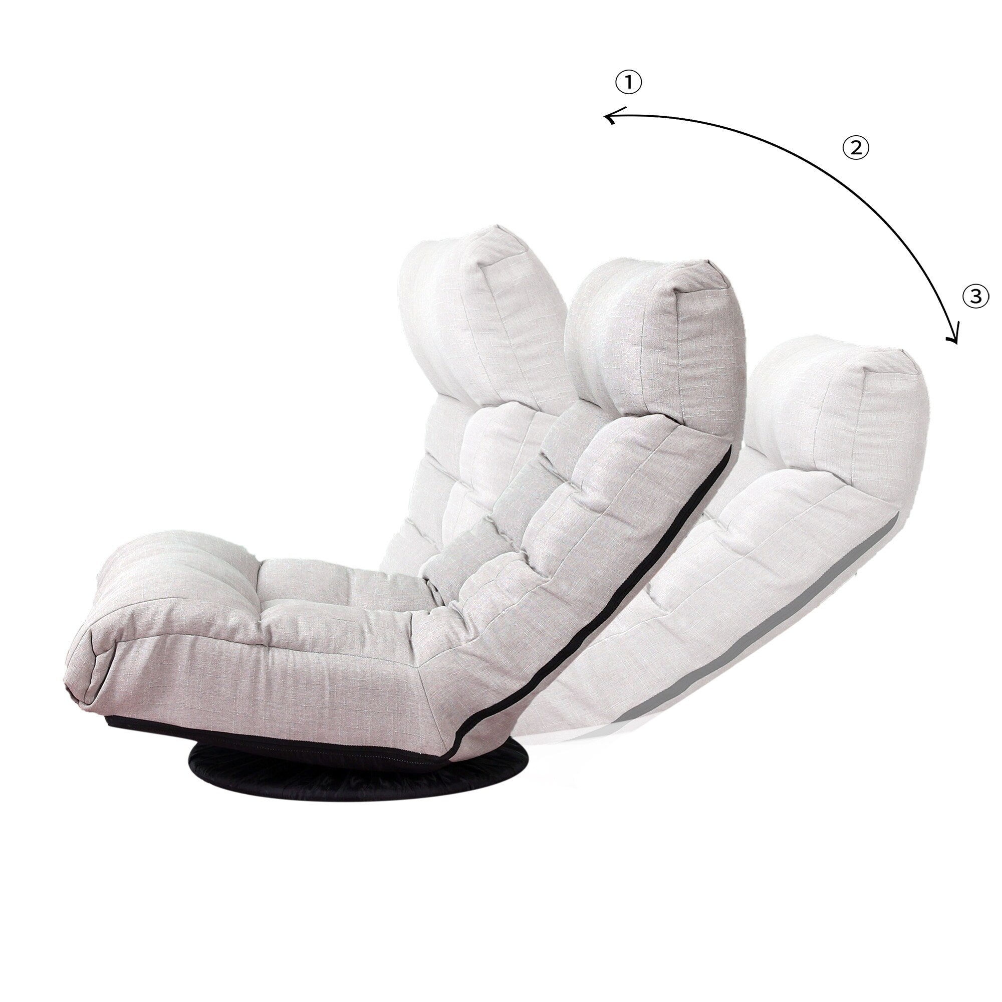 Upholstered Armless Recliner Set with Ottoman and Adjustable Headrest
