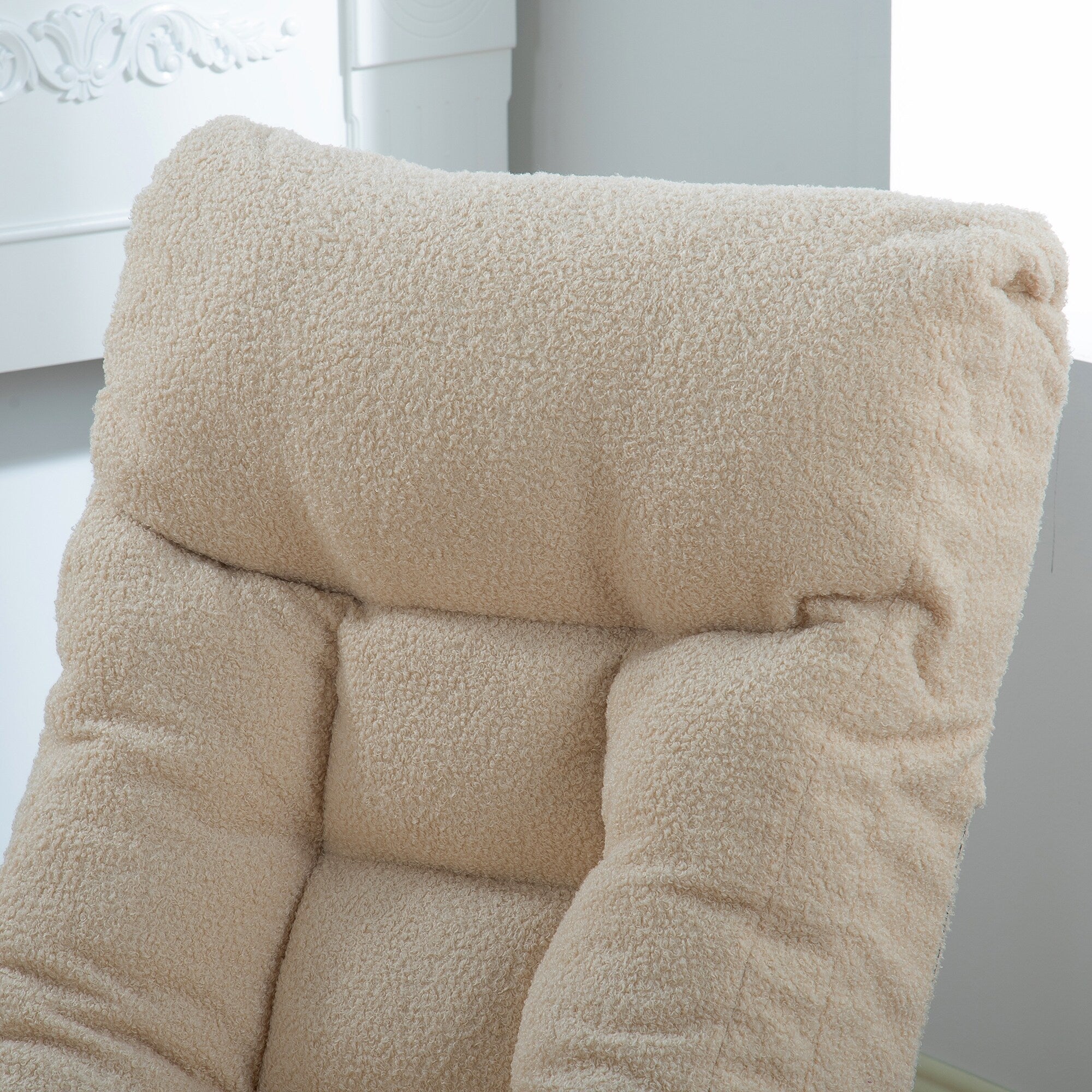 Upholstered Armless Recliner Set with Ottoman and Adjustable Headrest