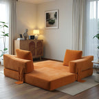 70.87 Upholstered Convertible Sleeper Sofa, Convertible Chair Floor Couch Comfy Sofa for Living Room, Bedroom, Chenille Fabric
