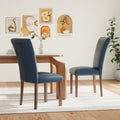 Upholstered Parsons Dining Chairs Set of 2/4/6, Fabric Dining Room Kitchen Side Chair with Nailhead Trim and Wood Legs
