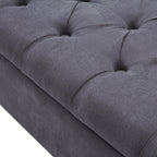 Upholstered Storage Bench Arm Bench Entryway Bench with Tufted Flip Top 50.4 Inches