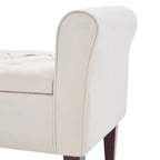 Upholstered Storage Bench Arm Bench Entryway Bench with Tufted Flip Top 50.4 Inches
