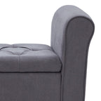 Upholstered Storage Bench Arm Bench Entryway Bench with Tufted Flip Top 50.4 Inches