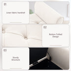 Upholstered Storage Bench Arm Bench Entryway Bench with Tufted Flip Top 50.4 Inches