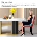Upholstered Tufted Velvet Dining Chair with Solid Wood Legs Set of 6
