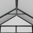 VEIKOUS Aluminum Walk-In Garden Greenhouse Kit with Adjustable Roof Vent and Lockable Door Grey