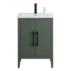 Vanity Art 20 or 24 or 30 Single Sink Bathroom Vanity Cabinet with Ceramic Top