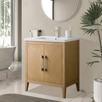 Vanity Art 20 or 24 or 30 Single Sink Bathroom Vanity Cabinet with Ceramic Top