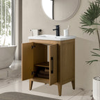 Vanity Art 20 or 24 or 30 Single Sink Bathroom Vanity Cabinet with Ceramic Top