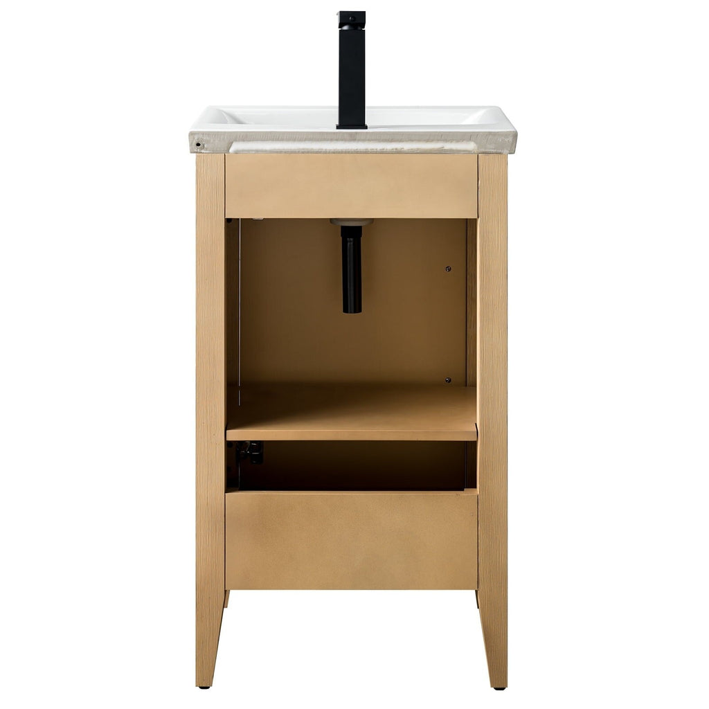 Vanity Art 20 or 24 or 30 Single Sink Bathroom Vanity Cabinet with Ceramic Top