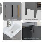 Vanity Art 20 or 24 or 30 Single Sink Bathroom Vanity Cabinet with Ceramic Top