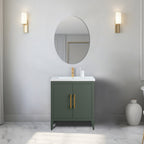 Vanity Art 20 or 24 or 30 Single Sink Bathroom Vanity Cabinet with Ceramic Top