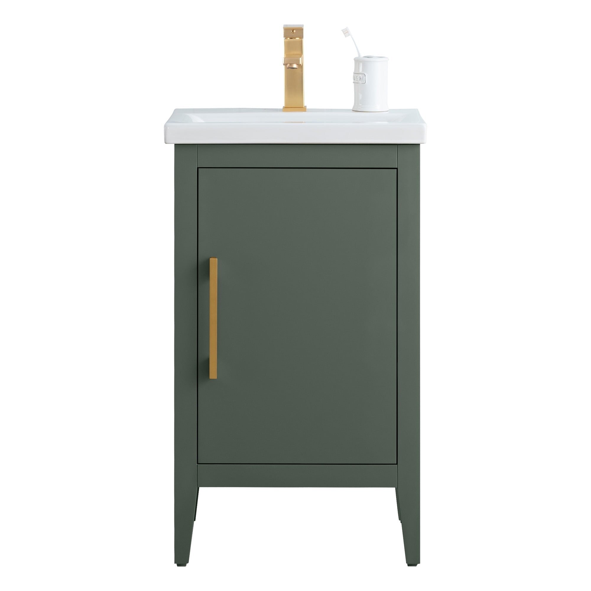 Vanity Art 20 or 24 or 30 Single Sink Bathroom Vanity Cabinet with Ceramic Top