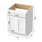 Vanity Art 24-inch Solid Wood Single Sink Bathroom Vanity Cabinet