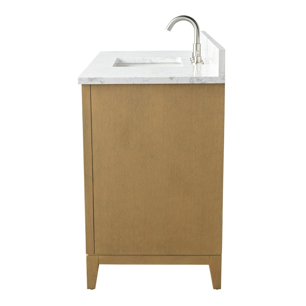 Vanity Art Bathroom Vanity with Ceramic Sink and Engineered Marble Top