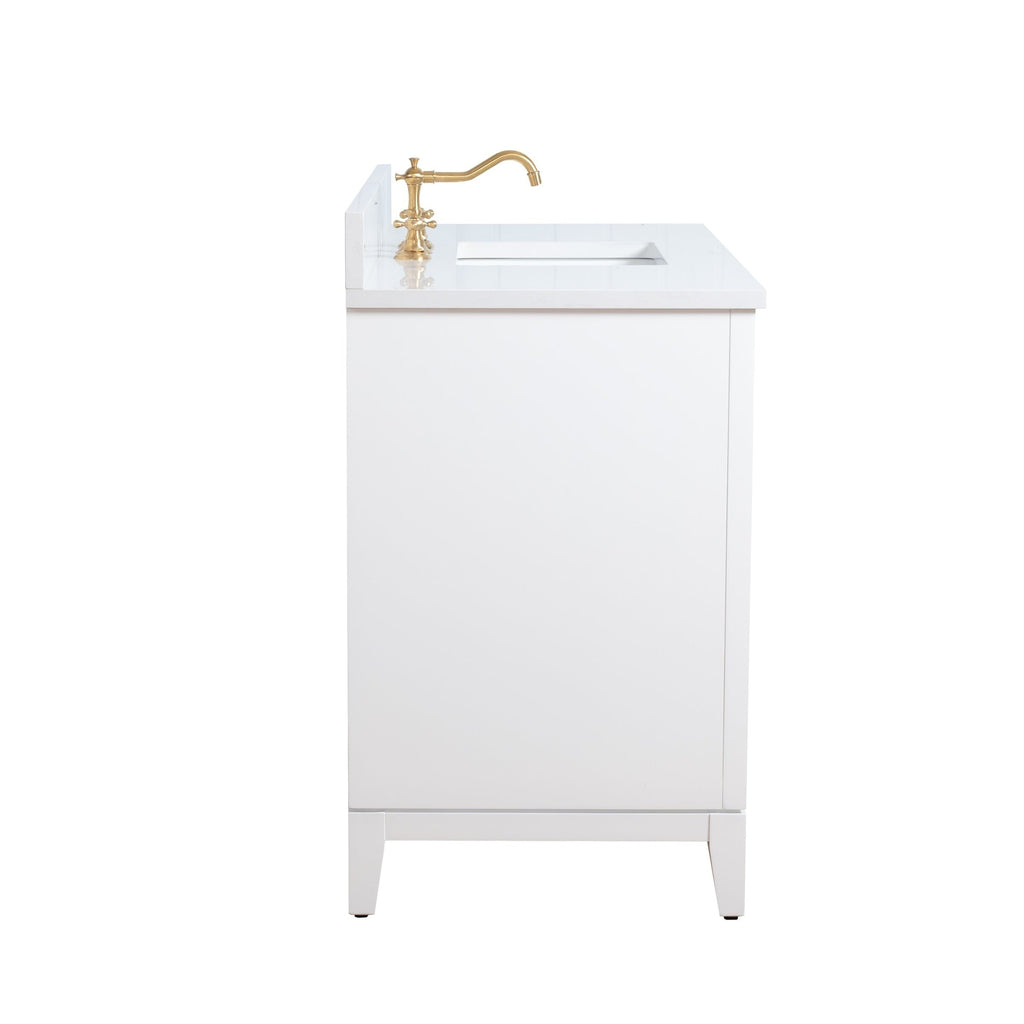 Vanity Art Bathroom Vanity with Ceramic Sink and Engineered Marble Top